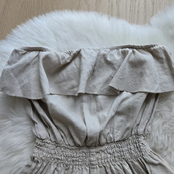 Off-Shoulder Beige Romper - Picture 2 of 5